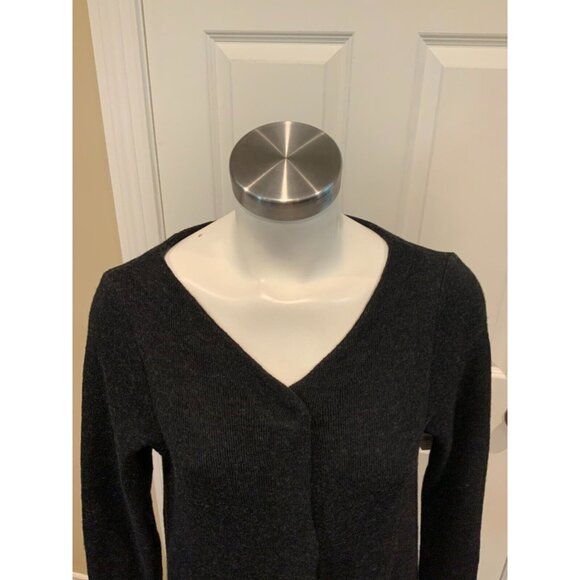 Moth Anthropologie Dark Gray Wool Long Sleeve Cardigan Sweater, Size XS - Picture 2 of 6
